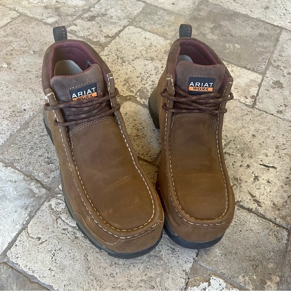 NWT Ariat Women’s Edge LTE Moc Composite Toe Work Boots | Brown Suede | Size 8 - Picture 15 of 16